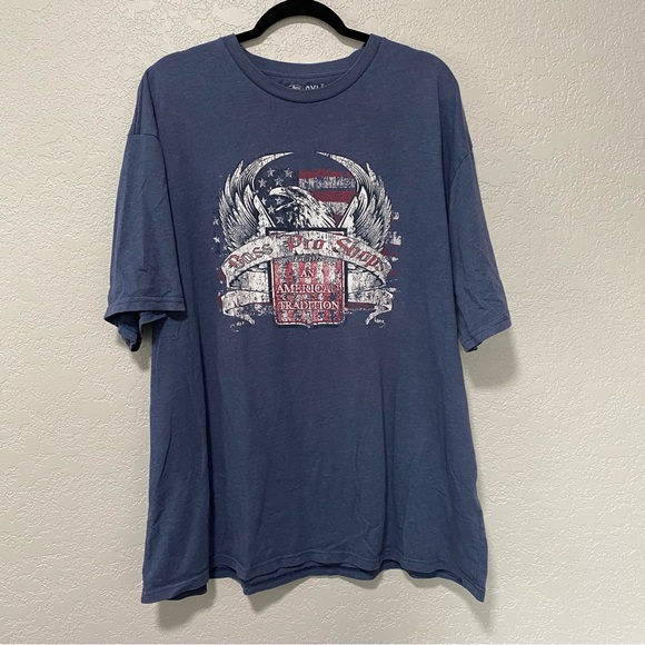 Bass Pro Shops Other - Bass Pro Men’s Size 2XL An American Tradition Blue Flag Shield Eagle Tee T-Shirt